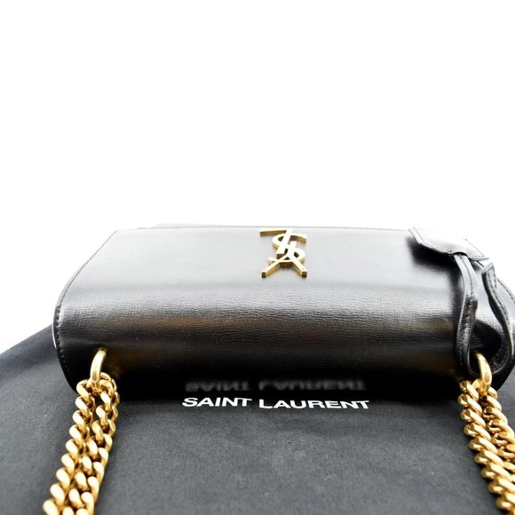 YVES SAINT LAURENT  Monogram Sunset Medium Leather Shoulder Bag Black - Picture 4 of 13